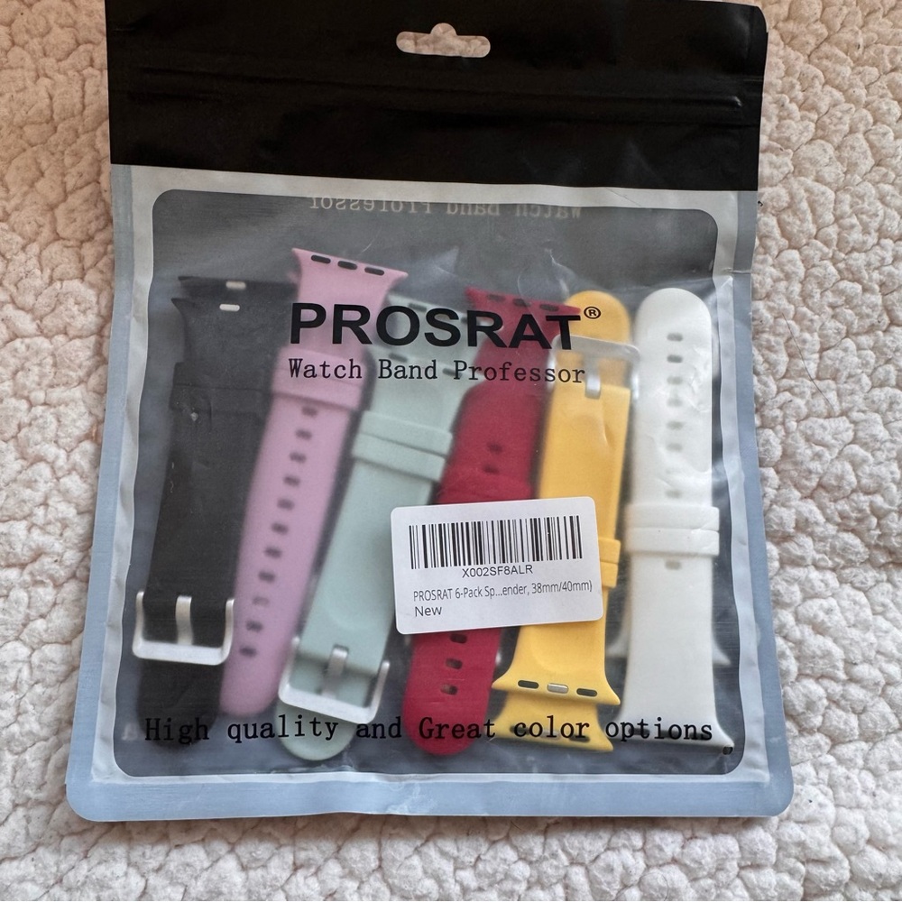 PROSRAT Apple Watch Bands 6 Pack 38mm 40mm Silicone Replacement Straps New